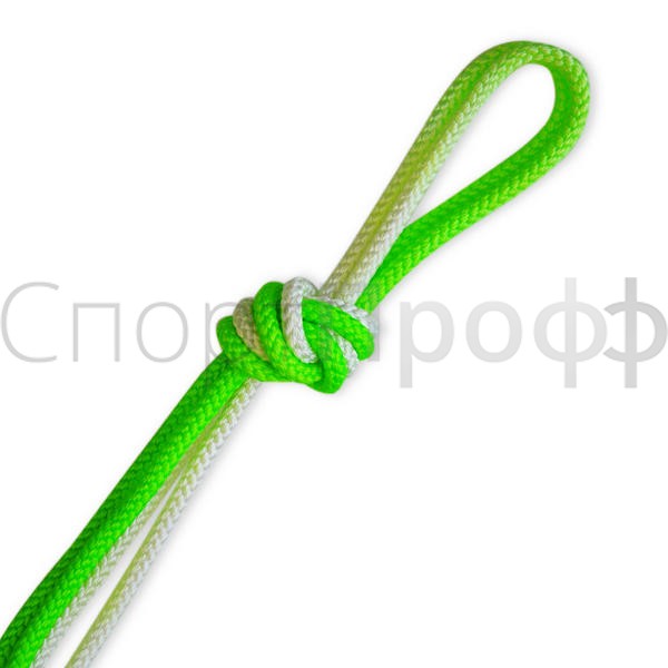 Скакалка PASTORELLI Patrasso Multicolore белый/флуо зеленый 3м. для художественной гимнастики