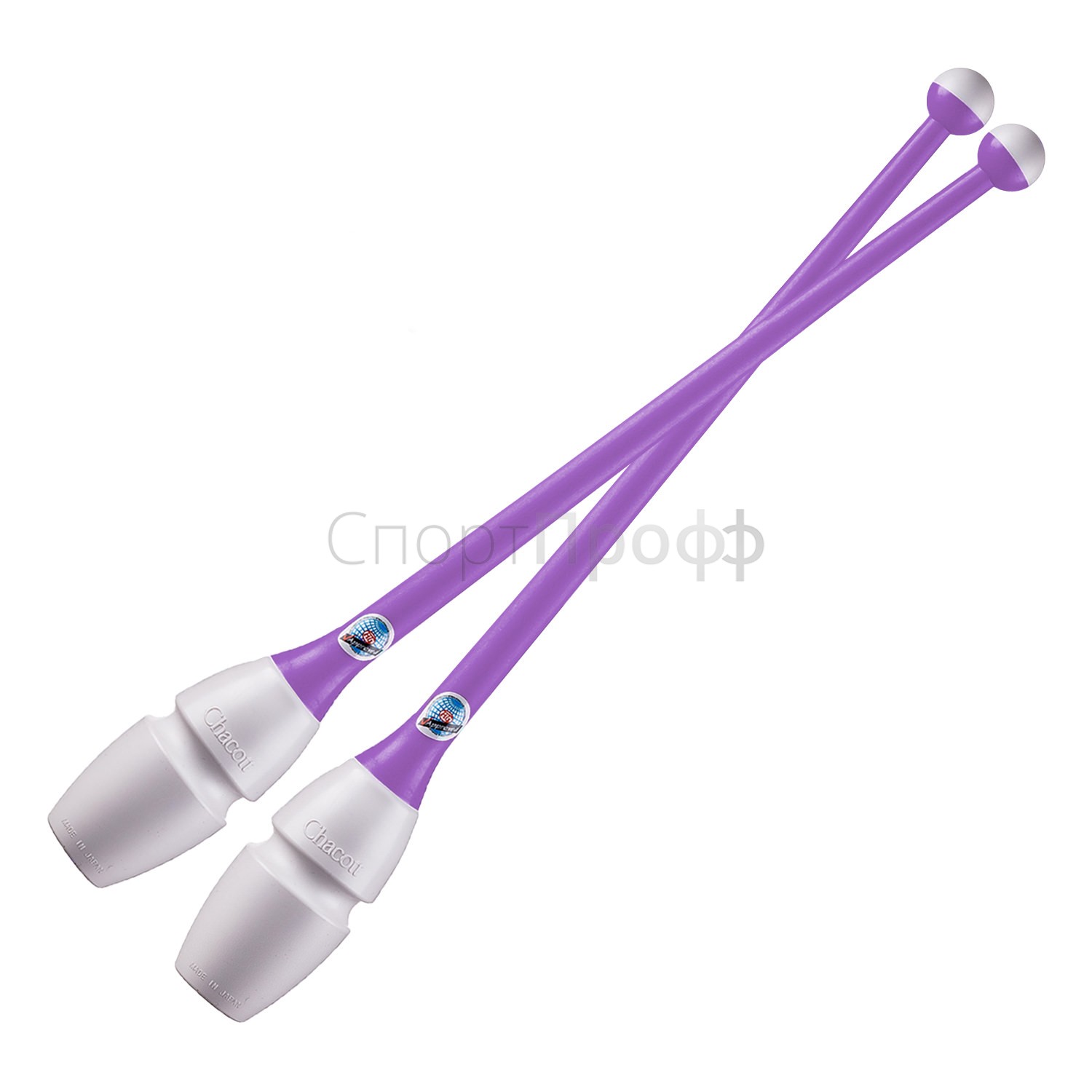 Булавы CHACOTT 41 см. 077 (белый/фиолетовый) для художественной гимнастики