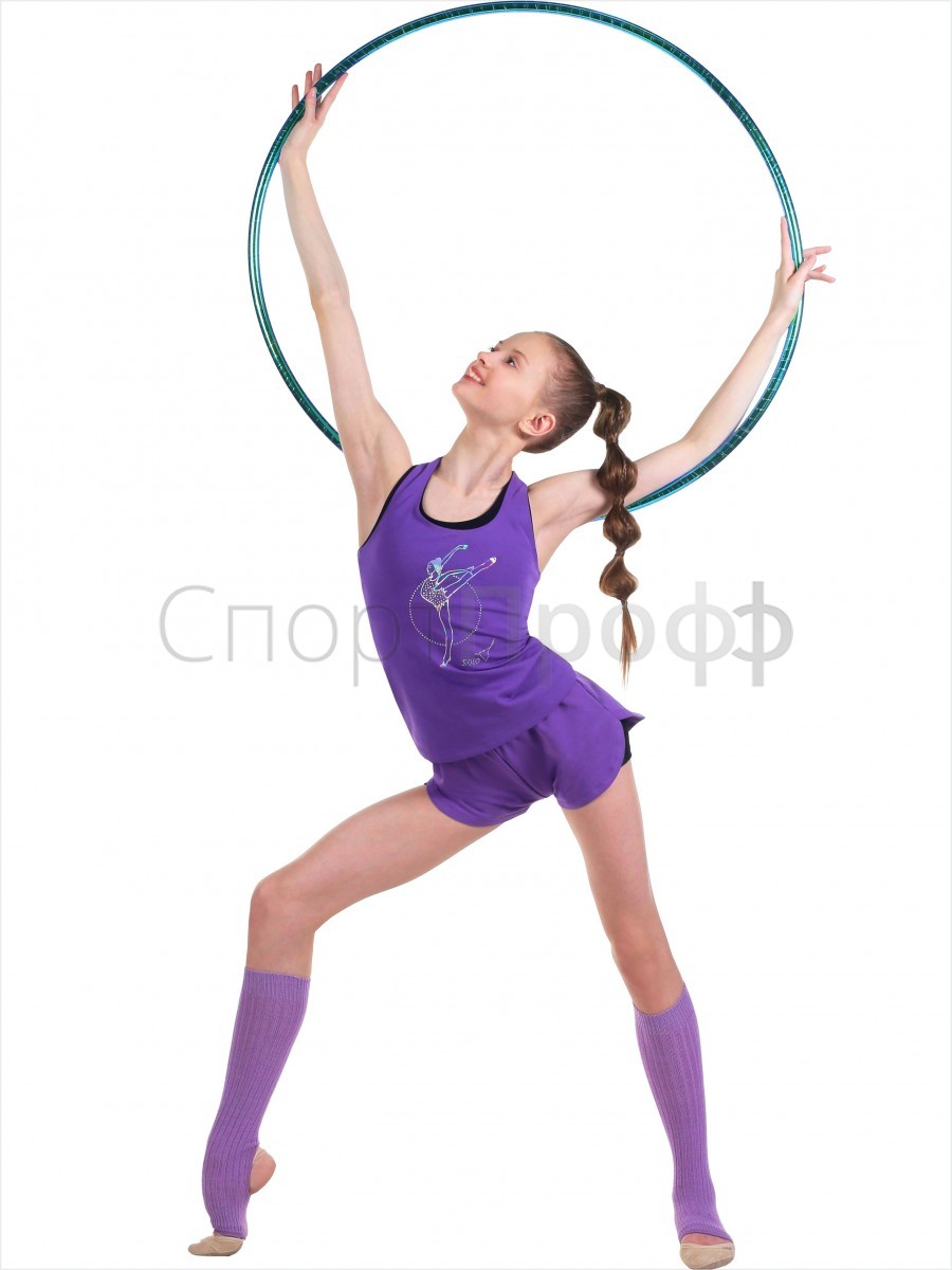 Майка SOLO (хлопок) принт гимнастка с обручем фиолетовый