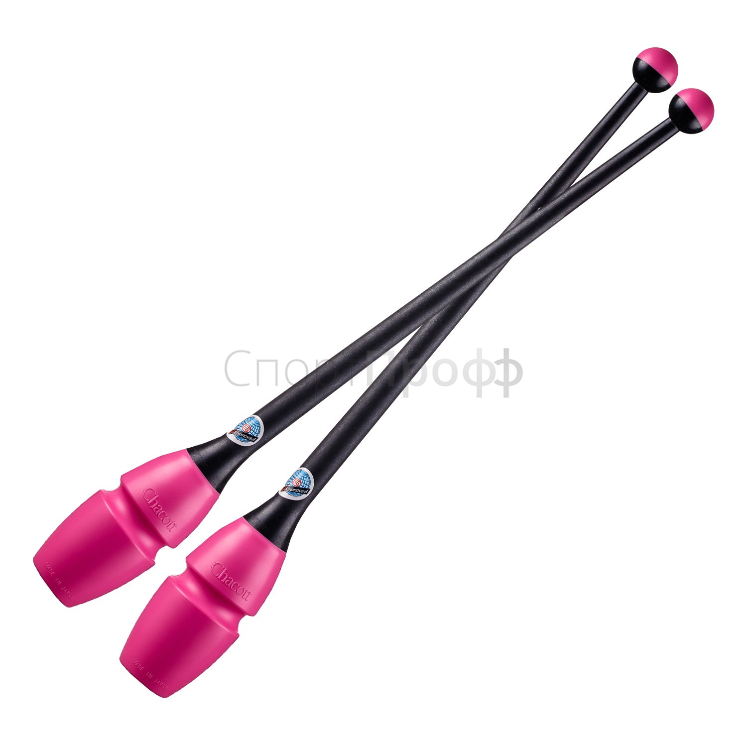Булавы CHACOTT 41 см. 209 (розовый/чёрный) для художественной гимнастики