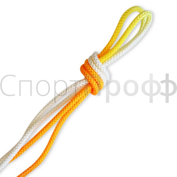 Скакалка PASTORELLI Patrasso Multicolore белый/флуо оранжевый 3м. для художественной гимнастики