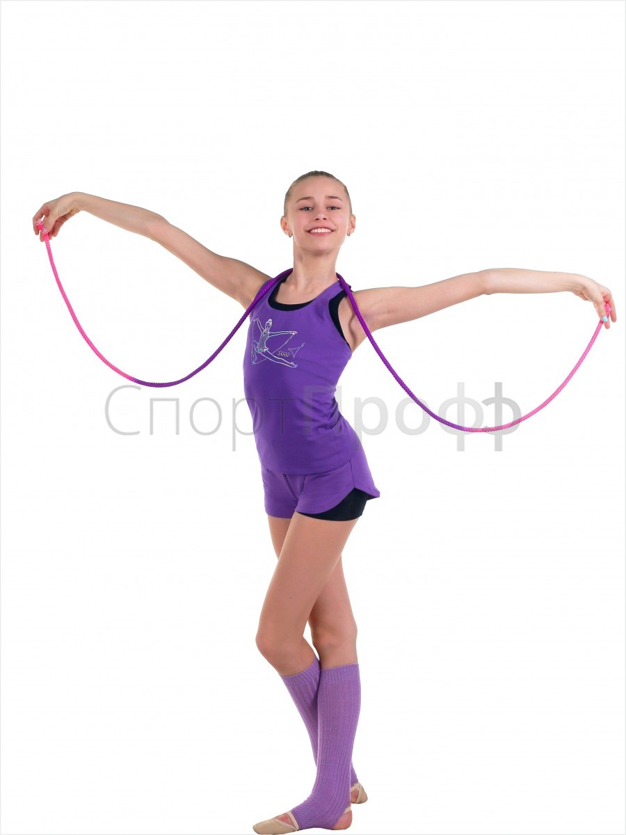 Майка SOLO (хлопок) принт гимнастка со скакалкой фиолетовый