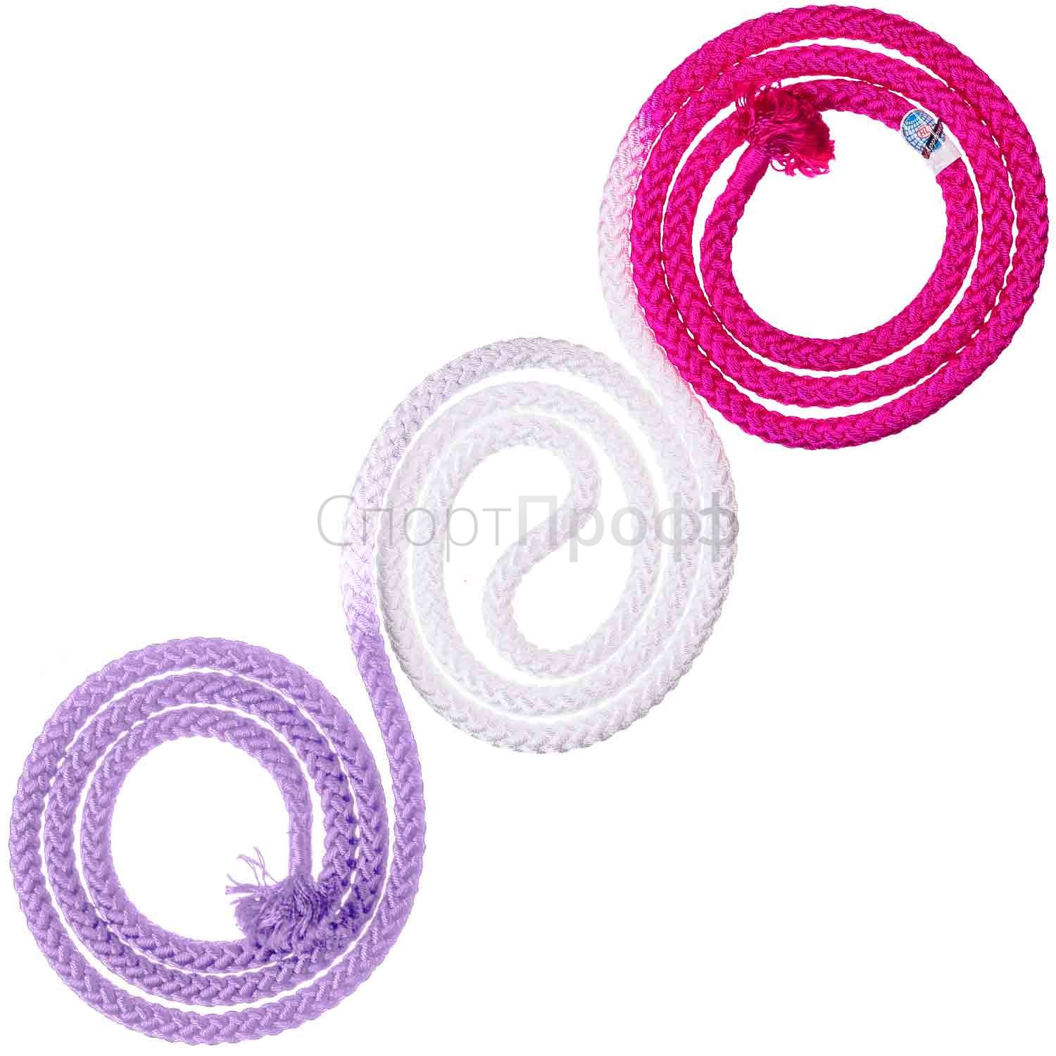 Скакалка Sasaki M-280G 3м. LDxWxP (лиловый/белый/розовый) для художественной гимнастики