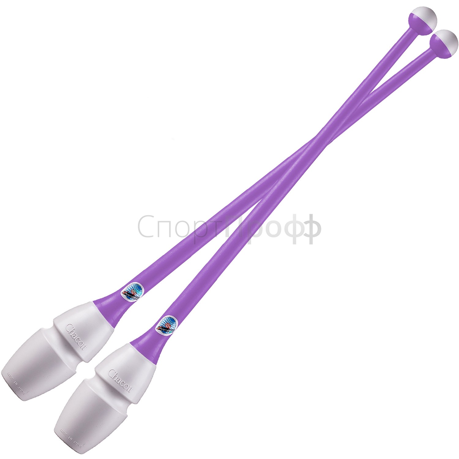 Булавы CHACOTT 45,5 см. 077 (белый/фиолетовый) для художественной гимнастики