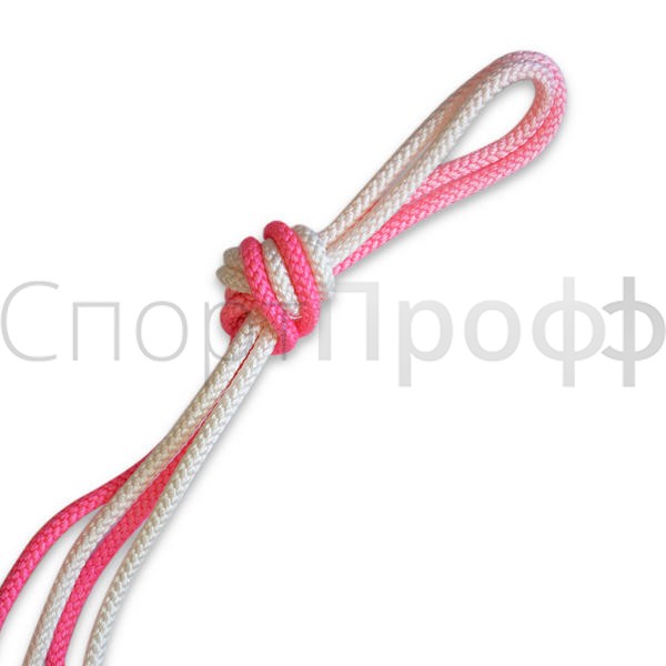 Скакалка PASTORELLI Patrasso Multicolore белый/флуо розовый 3м. для художественной гимнастики
