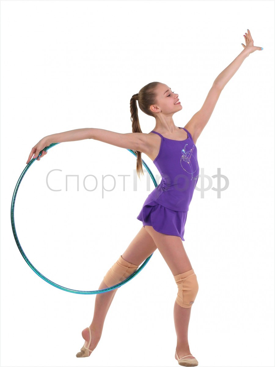 Топ-борцовка SOLO (хлопок) принт гимнастка с обручем фиолет