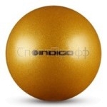 Мяч INDIGO с блестками  15 см., золотой