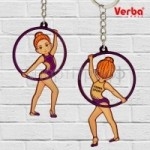 Брелок VERBA SPORT гимнастка с обручем (фиолетовый) 8*4,5 см.