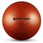 Мяч INDIGO с блестками  15 см., оранжевый