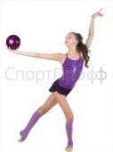 Топ-борцовка SOLO (хлопок) принт гимнастка с мячом фиолет