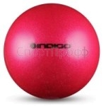 Мяч INDIGO с блестками  15 см., розовый