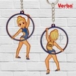 Брелок VERBA SPORT гимнастка с обручем (голубой) 8*4,5 см.