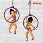 Брелок VERBA SPORT гимнастка с обручем (сиреневый) 8*4,5 см.