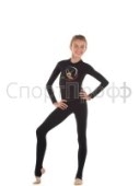 Футболка SOLO с длинным рукавом (хлопок) черная принт гимнастка заклон