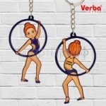Брелок VERBA SPORT гимнастка с обручем (синий) 8*4,5 см.