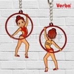 Брелок VERBA SPORT гимнастка с обручем (красный) 8*4,5 см.