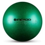 Мяч INDIGO с блестками  15 см., зеленый