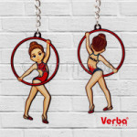 Брелок VERBA SPORT гимнастка с обручем В (красный) 8*4,3 см.